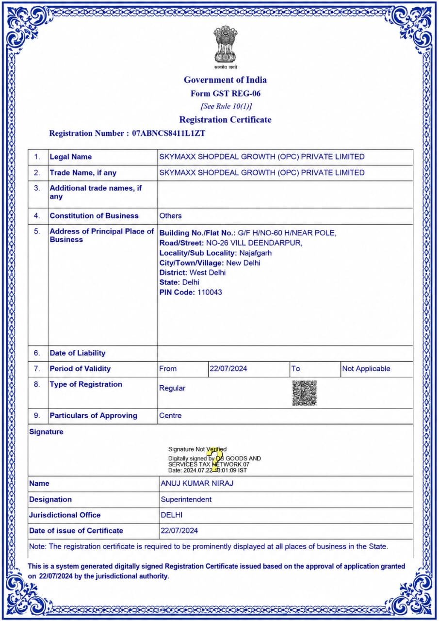 GST Certificate